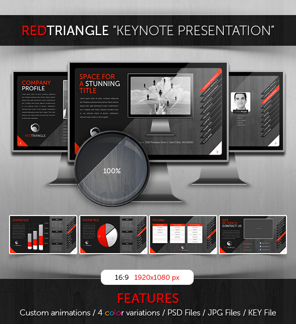 Keynote - RedTriangle Theme - Business Keynote Templates