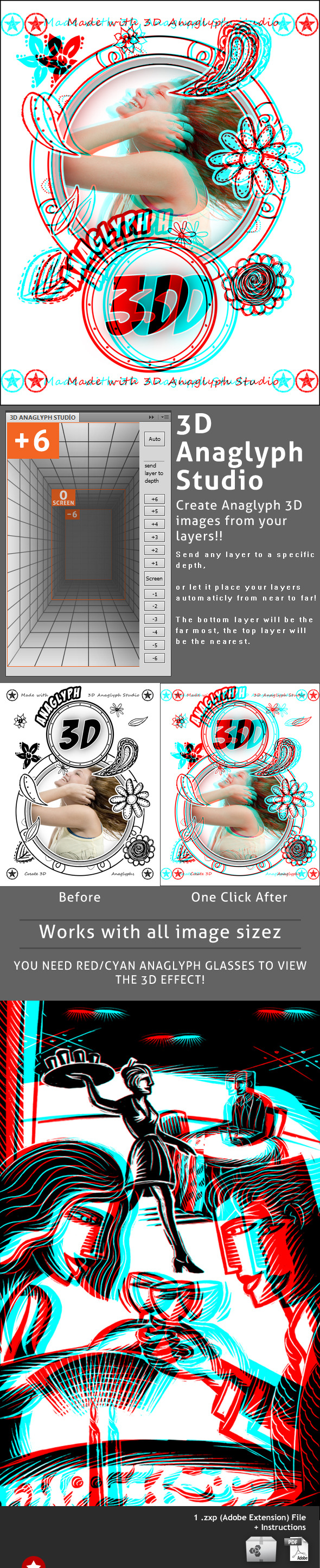 3D Anaglyph Studio - Photo Effects Actions