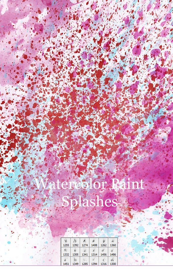 18 Faded Water Color Splashes - Artistic Brushes