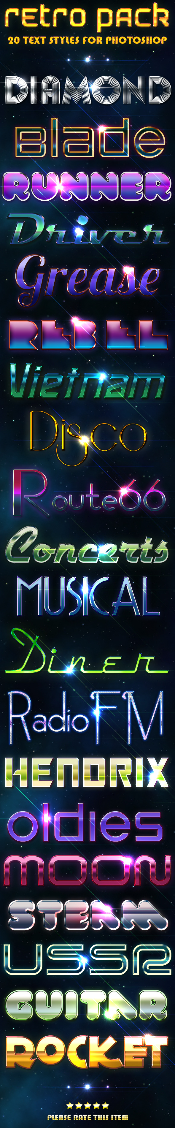 Retro Pack - Text Styles - Text Effects Styles