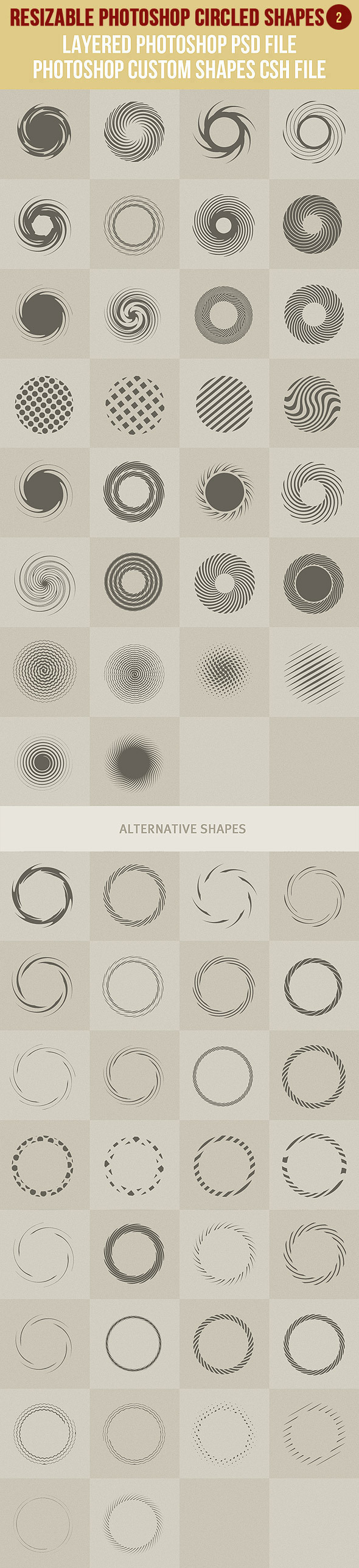Photoshop Circled Shapes 2 - Symbols Shapes