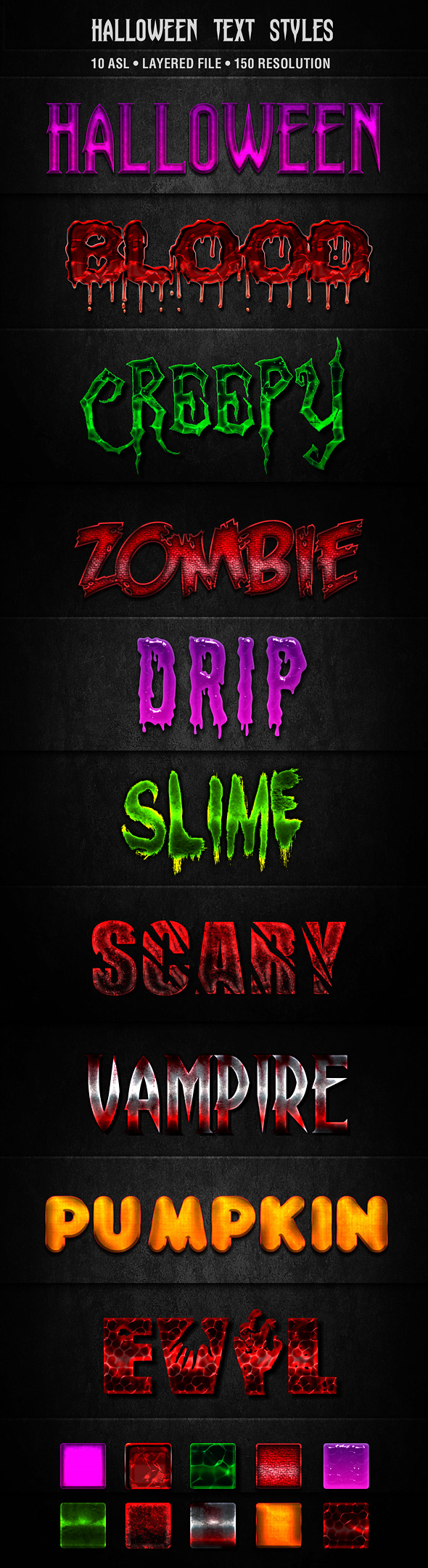 Halloween Text Styles - Text Effects Actions