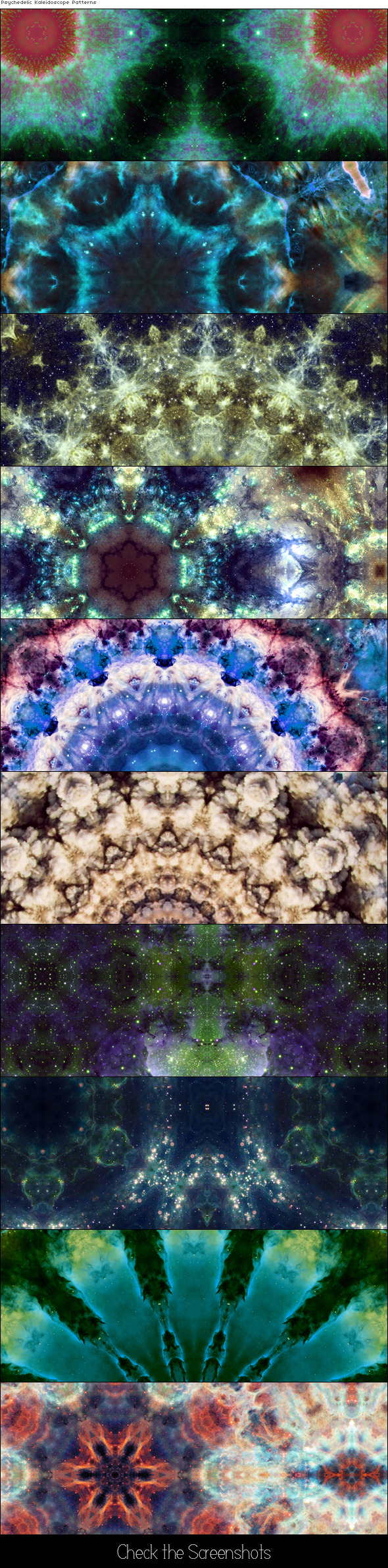 Psychedelic Kaleidoscope Pattens - Artistic Textures / Fills / Patterns