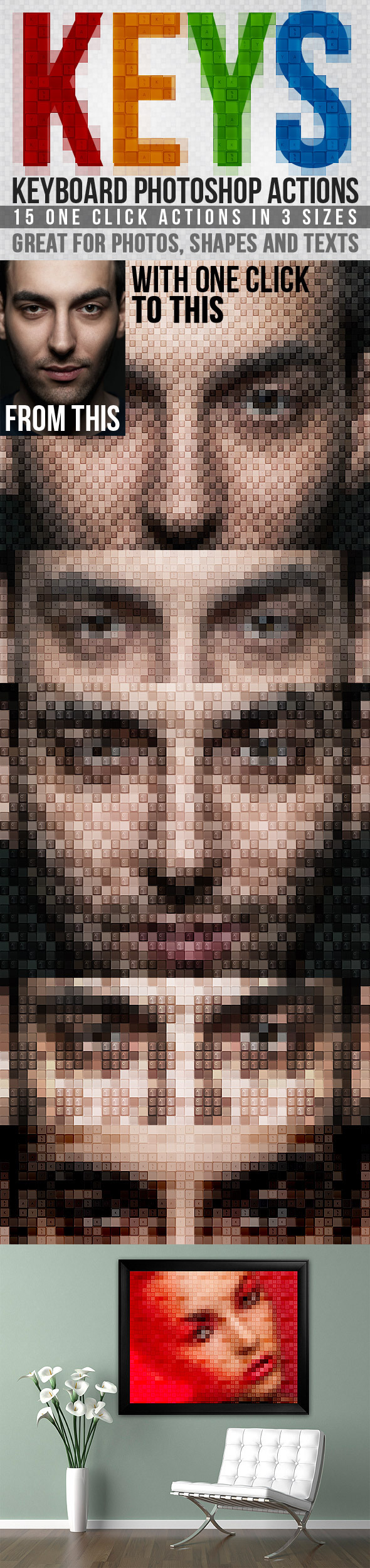 Keyboard Keys Photoshop Actions - Photo Effects Actions