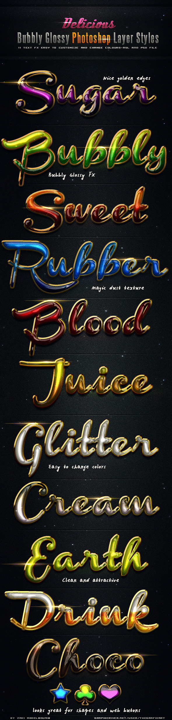 Delicious Bubbly Photoshop Styles - Text Effects Styles