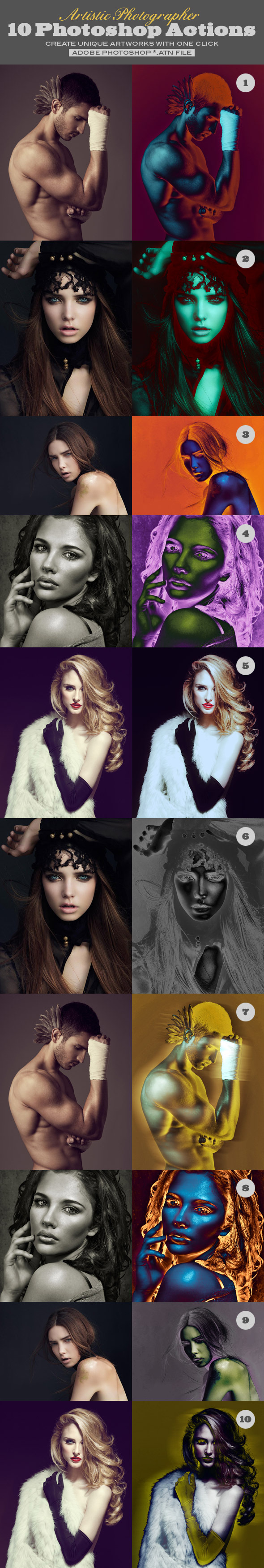 Artistic Photographer - 10 Photo Actions - Photo Effects Actions