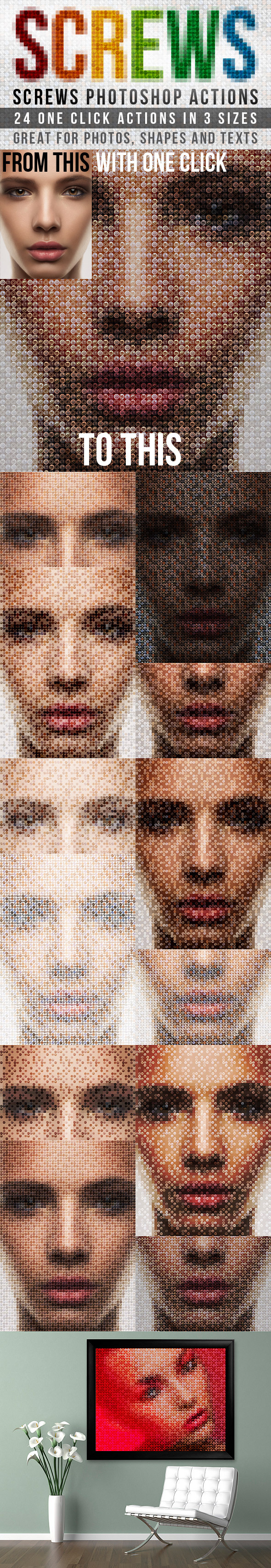 Screws Photoshop Actions - Photo Effects Actions