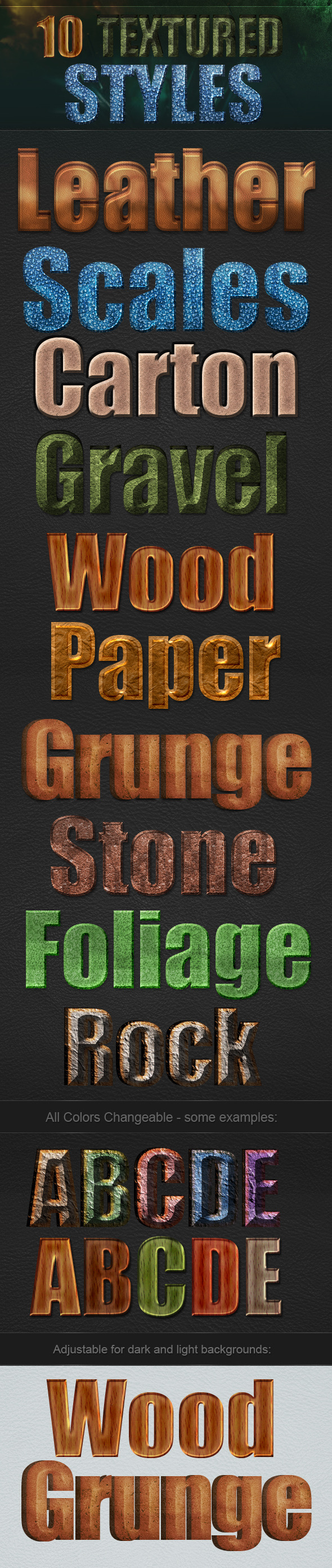 10 Textured Styles - Text Effects Styles
