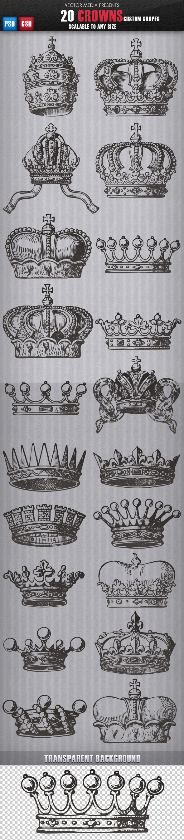 20 Crowns - Custom Shapes - Objects Shapes