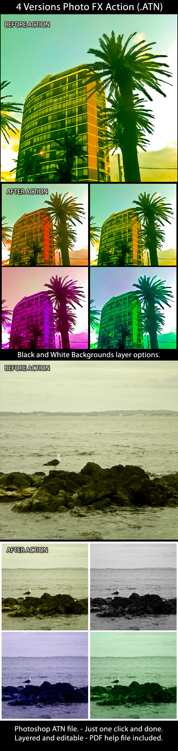 4 Versions Photo FX Action - Photo Effects Actions
