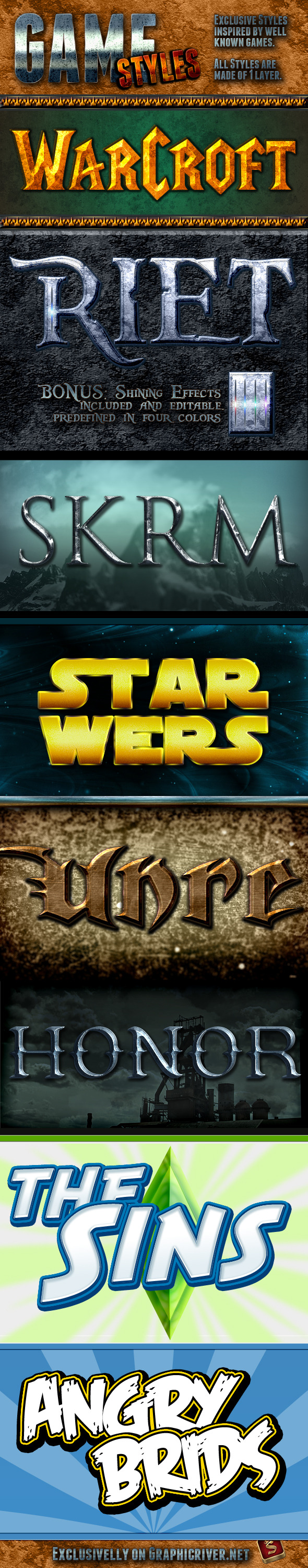 Game Photoshop Styles - Text Effects Styles
