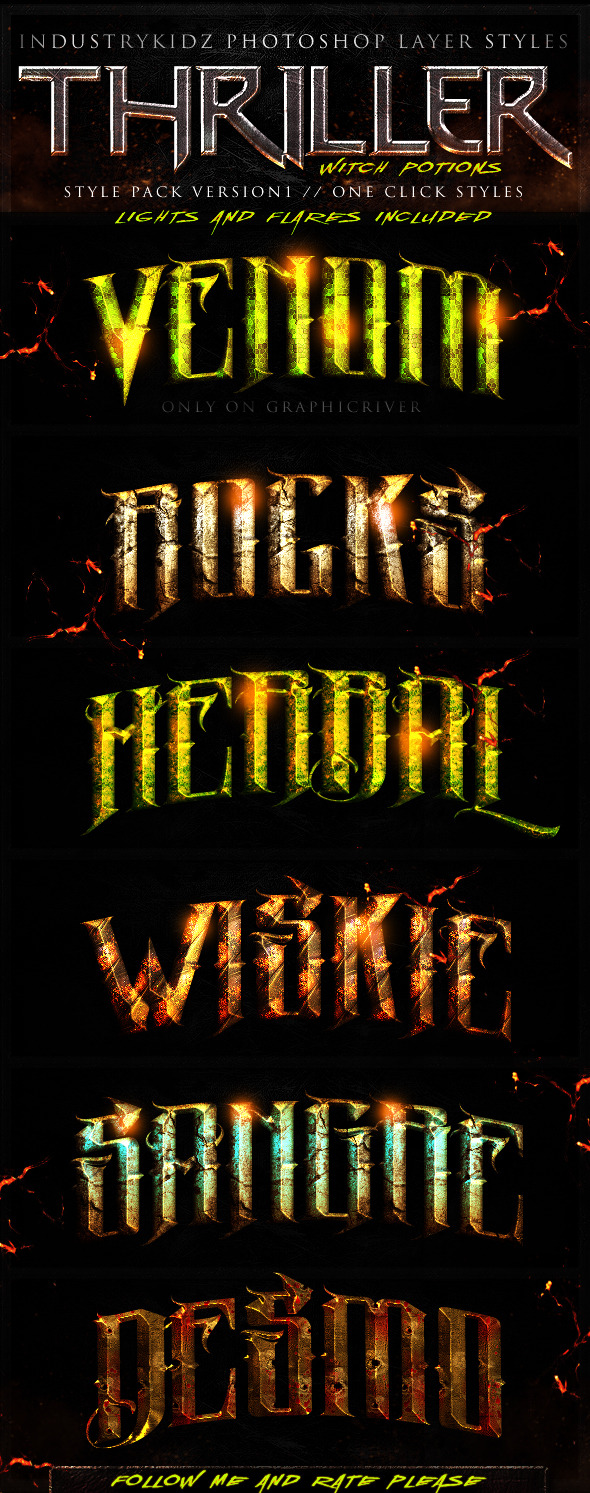Thriller Witch Potions Layer Styles - Text Effects Styles