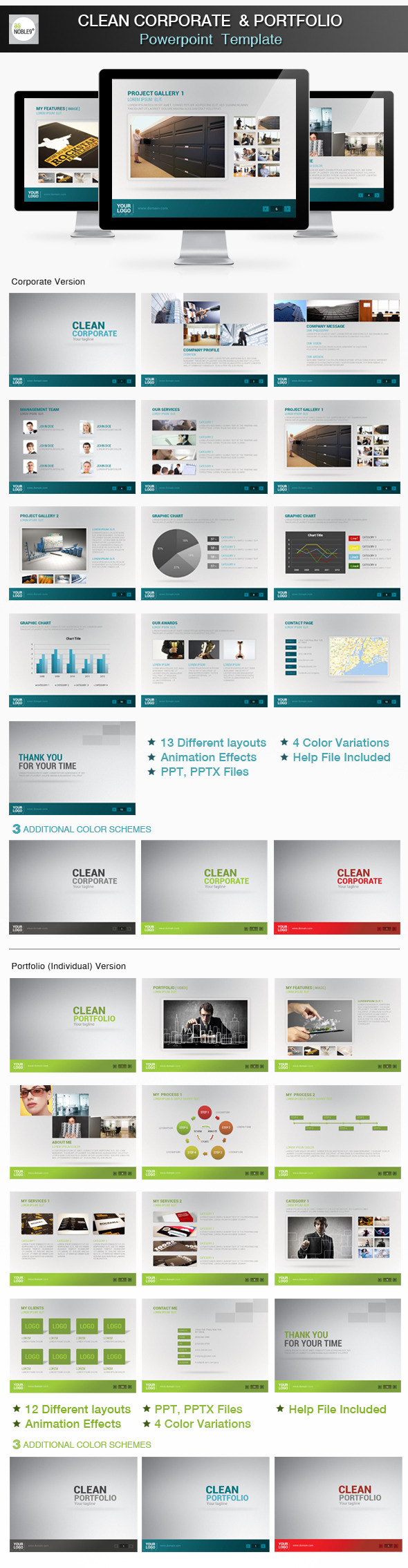 Clean Powerpoint Presentation - Business PowerPoint Templates