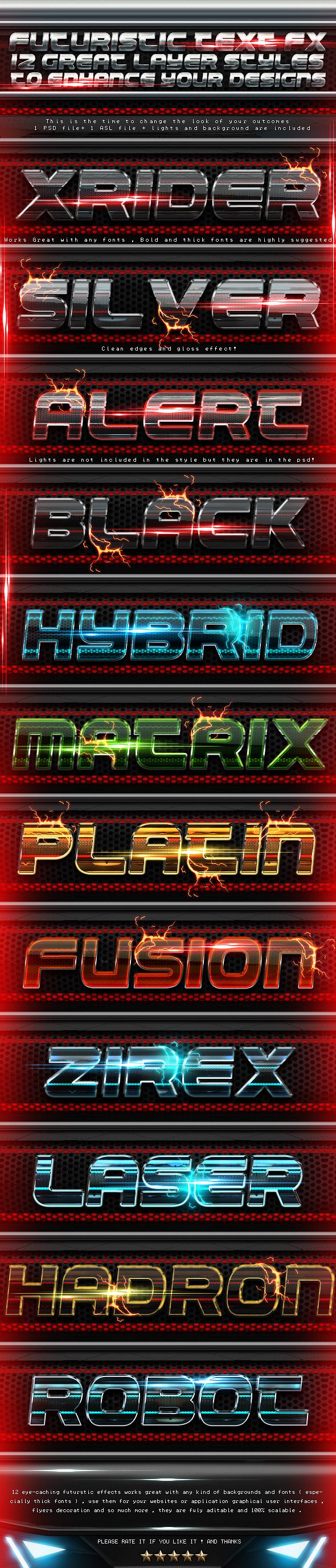 Futuristic Layer styles - Text Effects Actions