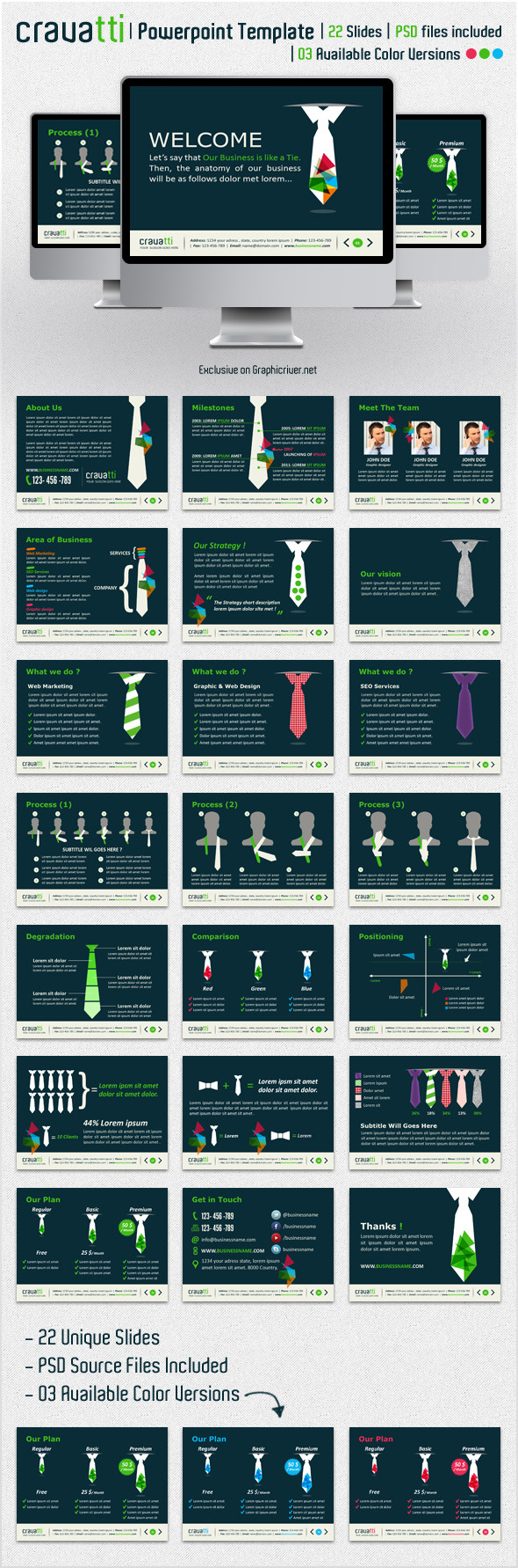 Cravatti Powerpoint Template - Creative PowerPoint Templates