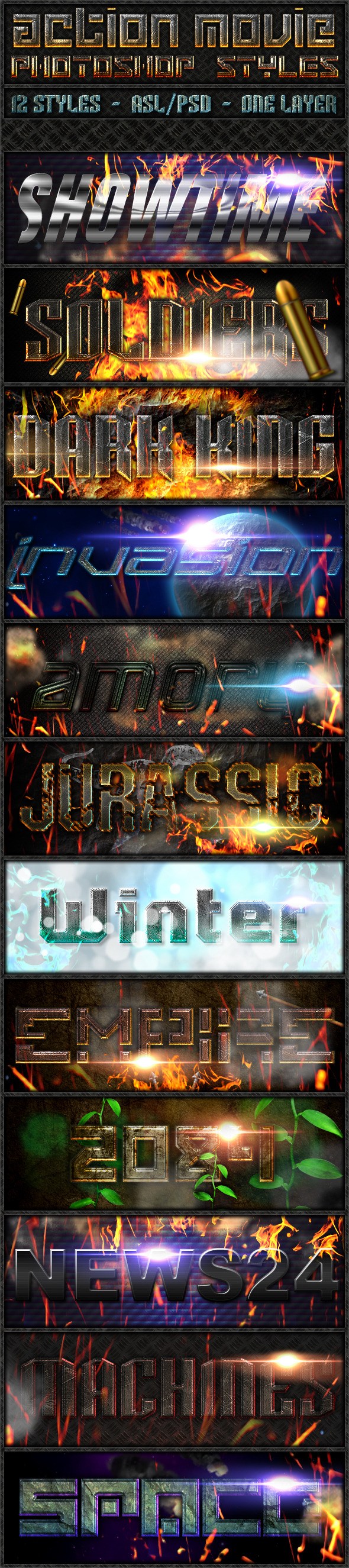 Action Movie - Text Styles - Text Effects Styles