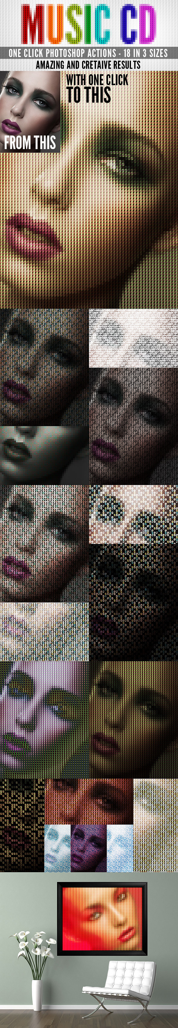 Music CD Photoshop Actions - Photo Effects Actions