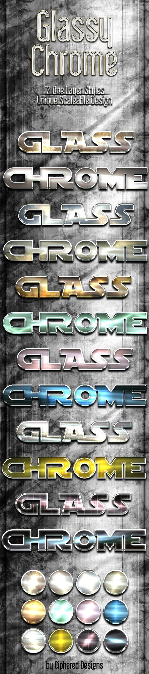 Glassy Chrome Styles - Text Effects Styles