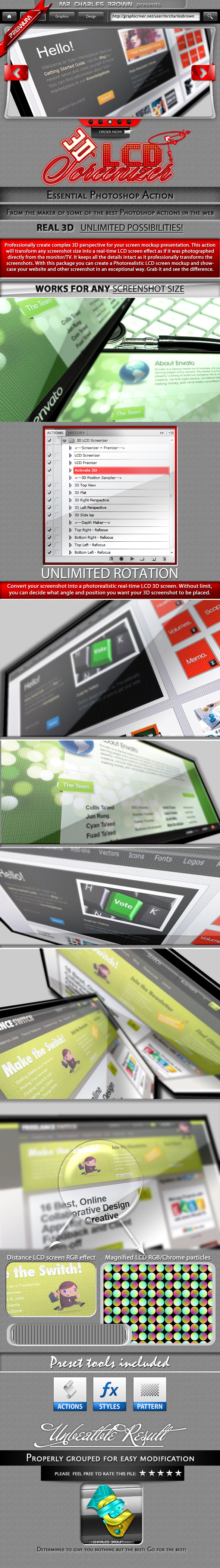 Real 3D LCD Screenizer - Photo Effects Actions