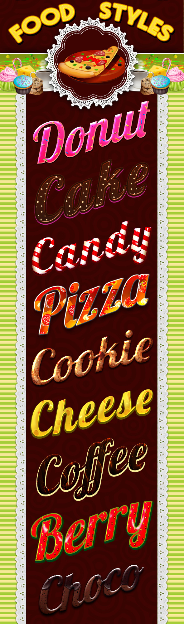Food Styles - Text Effects Styles