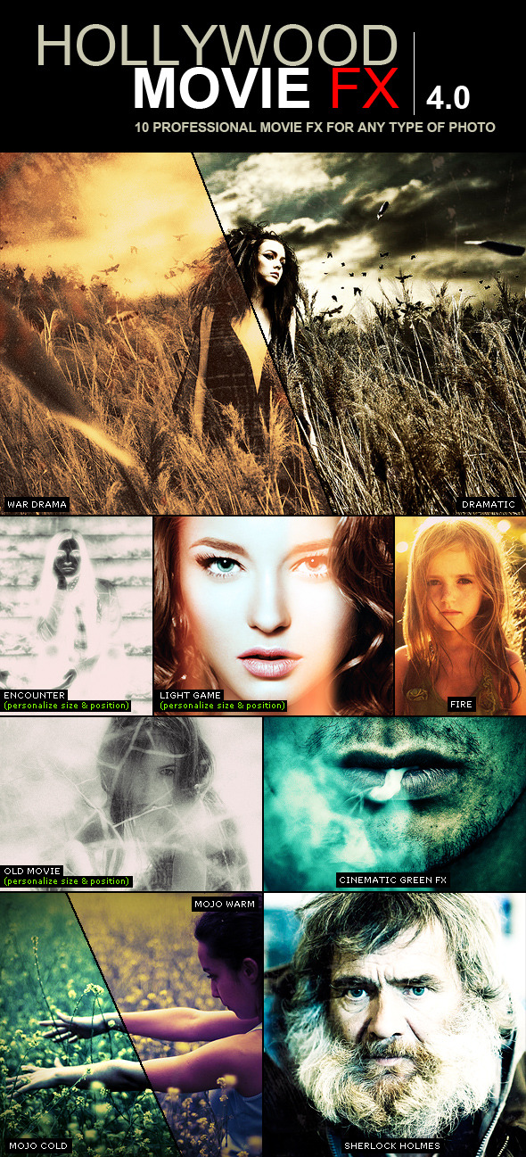 Hollywood Movie FX 4.0 | 10 Amazing Efects - Photo Effects Actions