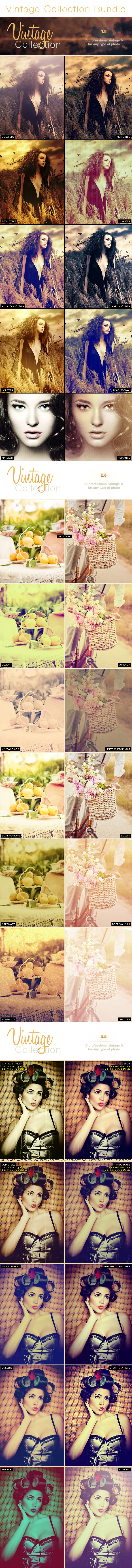 30 Vintage Pro Collection Photo Effects | Bundle - Photo Effects Actions