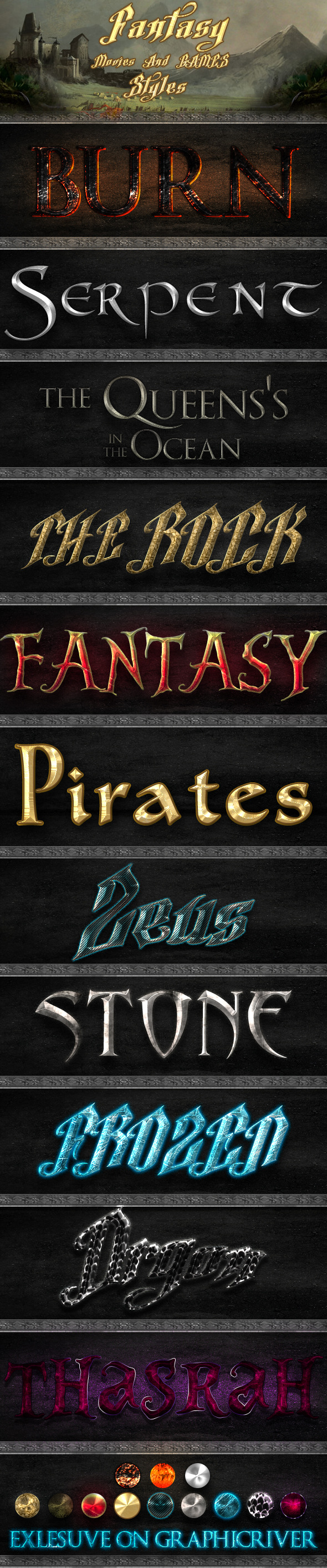 Fantasy Movies And Games Styles - Text Effects Styles