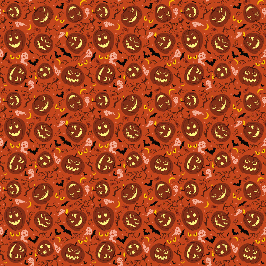 Halloween Pumpkins Seamless Patterns by Oliycka | GraphicRiver