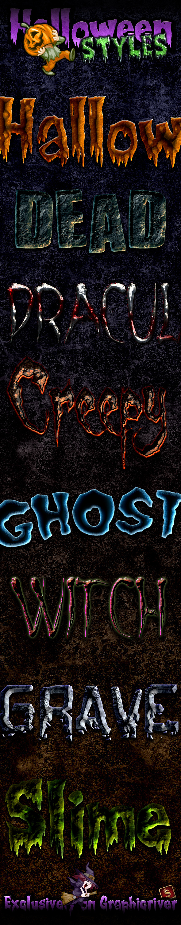 Halloween and Horror Photoshop Styles - Text Effects Styles