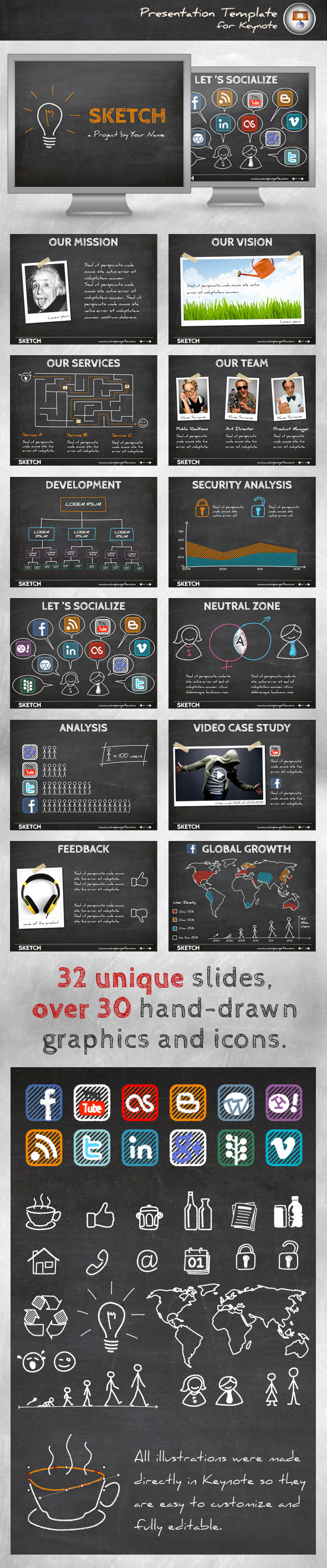Sketch Keynote Template - Keynote Templates Presentation Templates