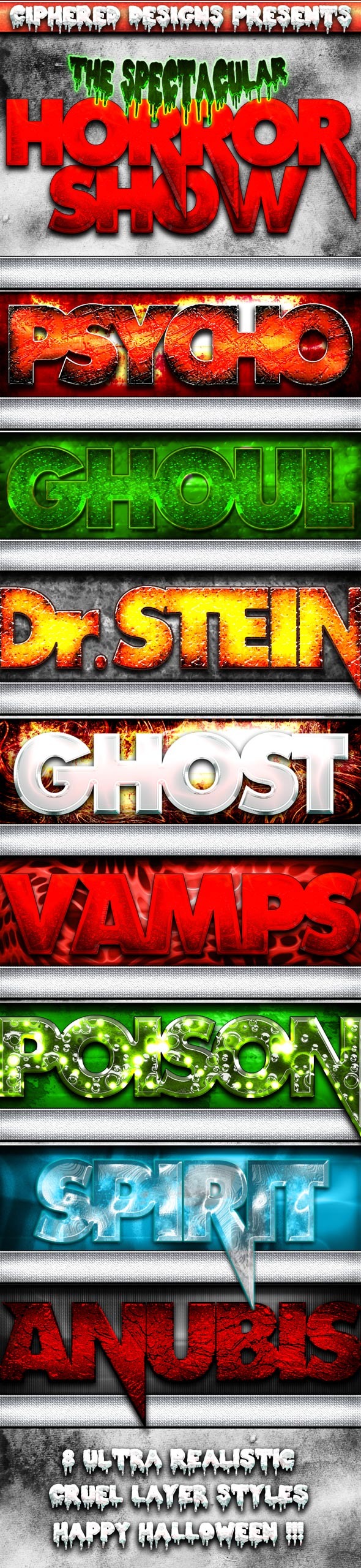 Horror Show - Premium Halloween Styles - Text Effects Styles