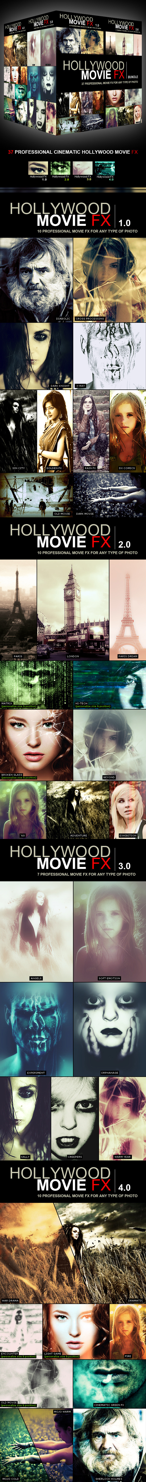 37 Cinema Hollywood Movie FX Bundle - Photo Effects Actions