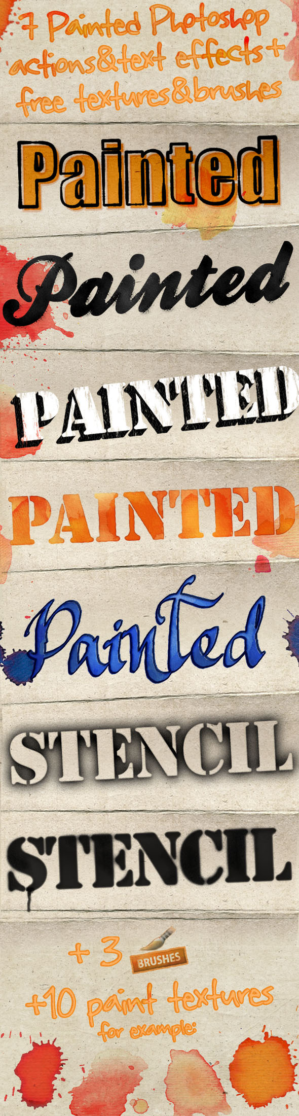 Painted Photoshop Text Effects & Actions - Text Effects Styles