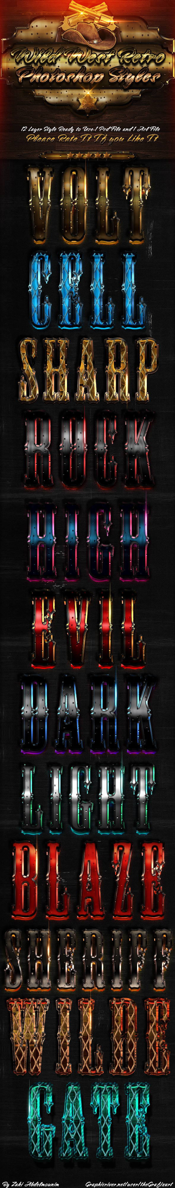 Retro Western Layer Styles - Text Effects Styles
