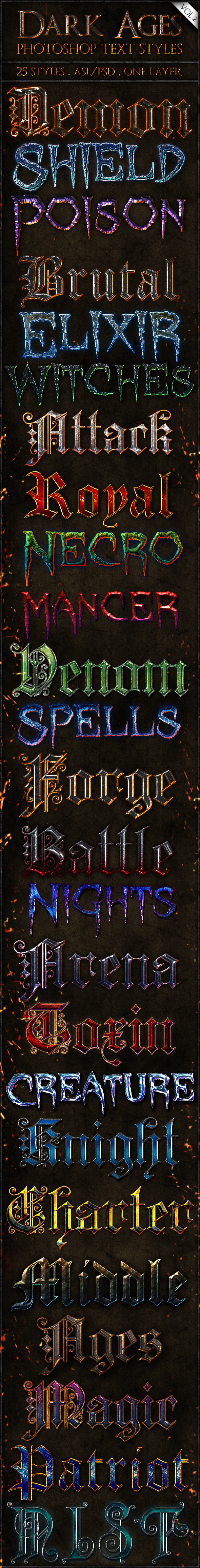 Dark Ages vol. 2 - Text Styles - Text Effects Styles
