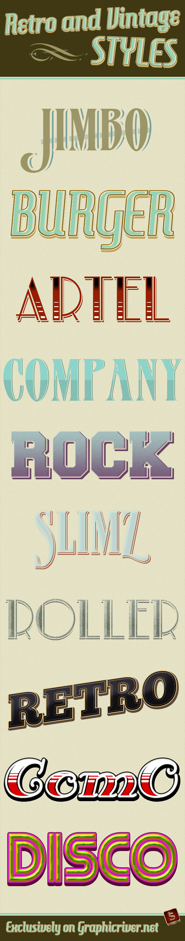 Retro And Vintage Styles - Text Effects Styles