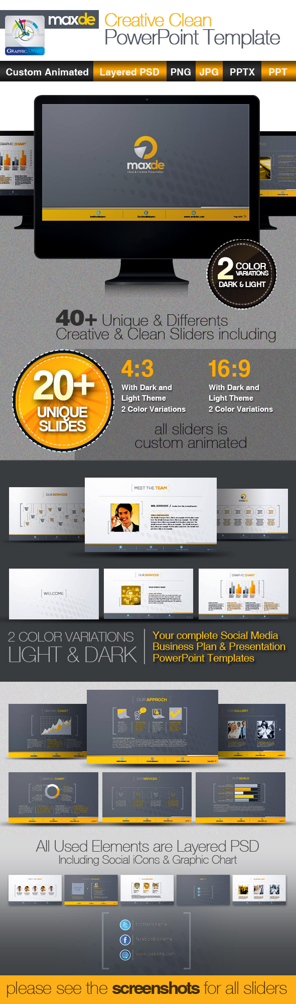 MaxDe Creative Clean PowerPoint Templates - Business PowerPoint Templates