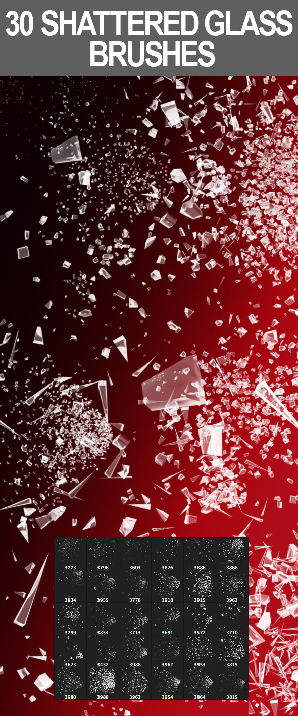 30 Shattered Glass Brushes - Miscellaneous Brushes