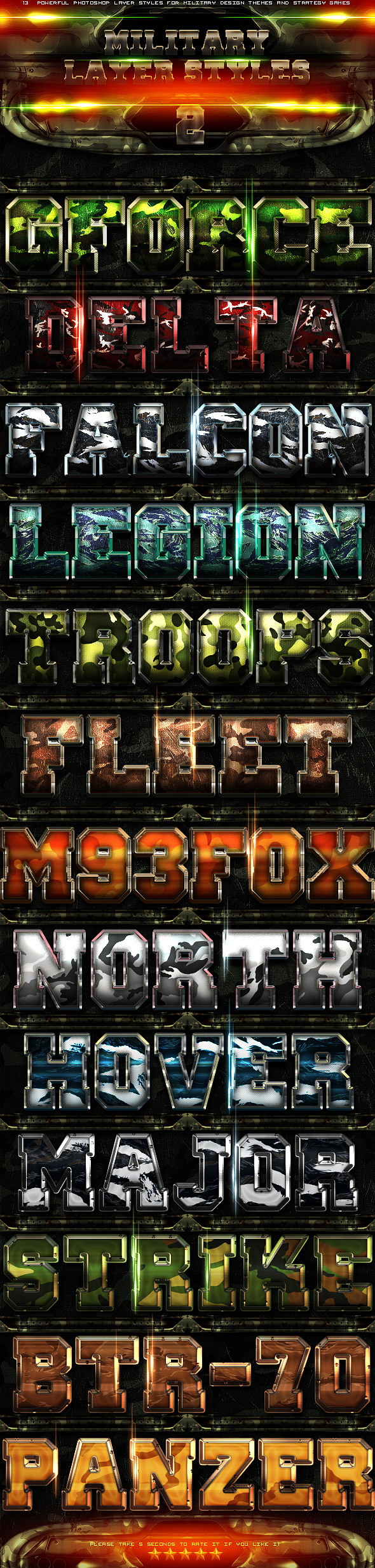 Military Layer Styles 2 - Text Effects Styles