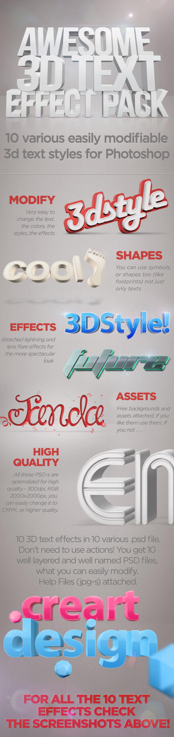 3D Text Effects for Photoshop