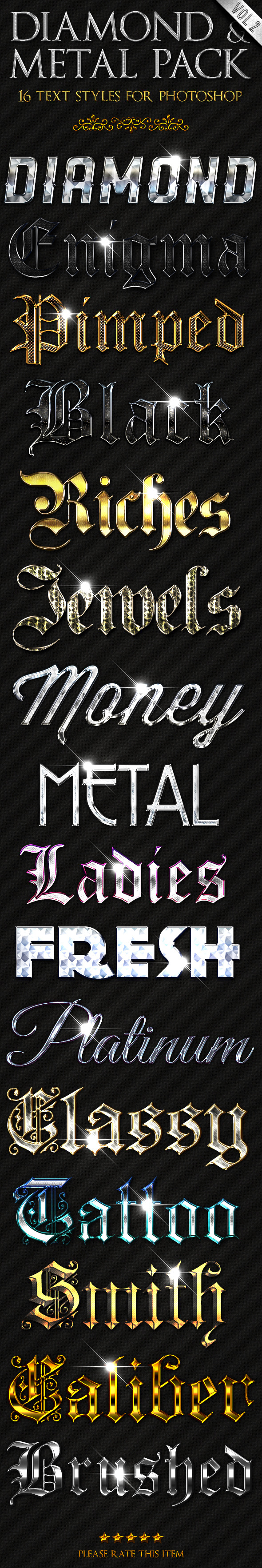 Diamond & Metal vol. 2 - Text Styles - Text Effects Styles