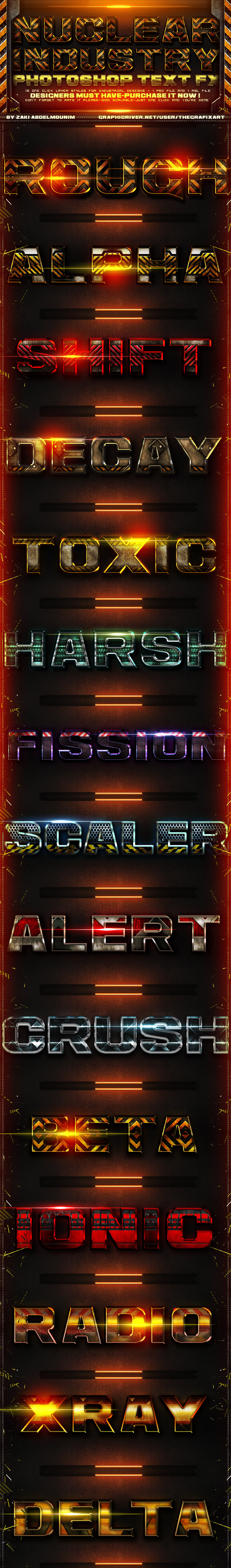 Nuclear Industry Layer Styles - Text Effects Styles