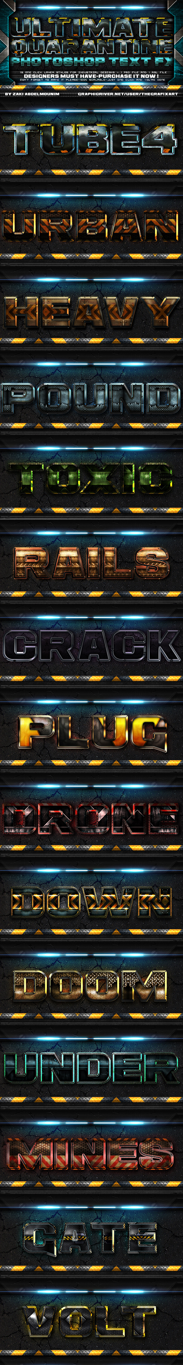 Ultimate Quarantine Layer Styles - Text Effects Actions