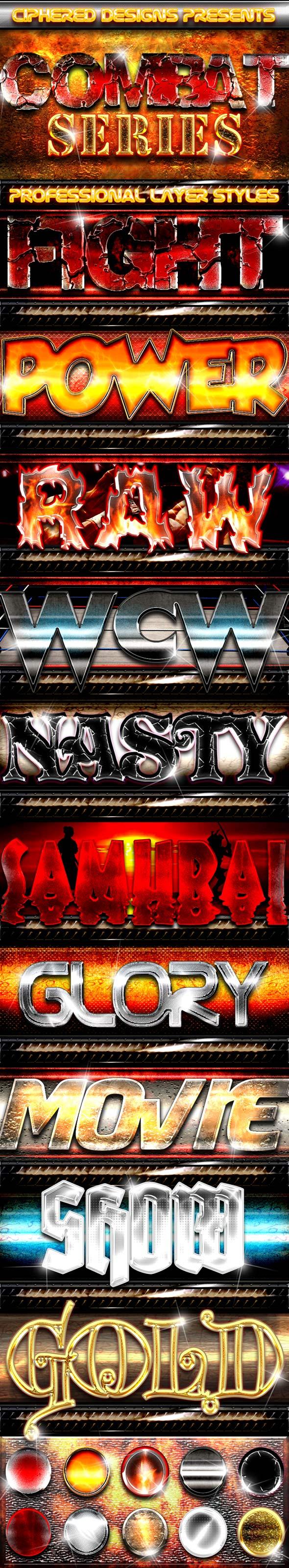 Combat Series - Professional Layer Styles - Text Effects Styles
