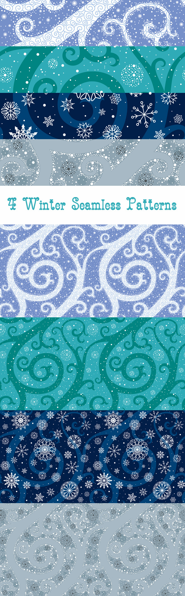 Winter Seamless Patterns - Textures / Fills / Patterns Illustrator