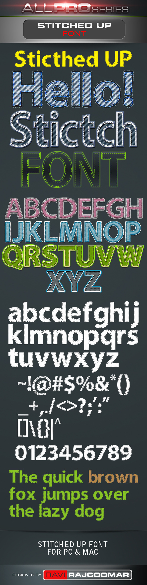 Stitched UP Font - Sans-Serif Fonts