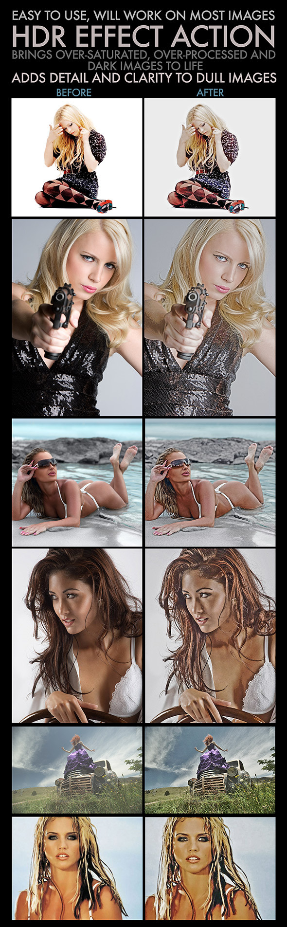HDR action for dark, dull and blurred images - Photo Effects Actions