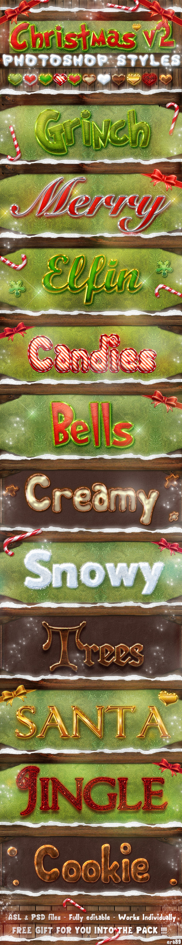 Christmas Photoshop Styles V2 - Styles Photoshop