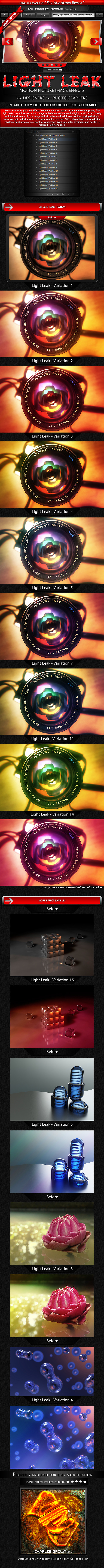 Motion Picture Light Leak Effects - Photo Effects Actions