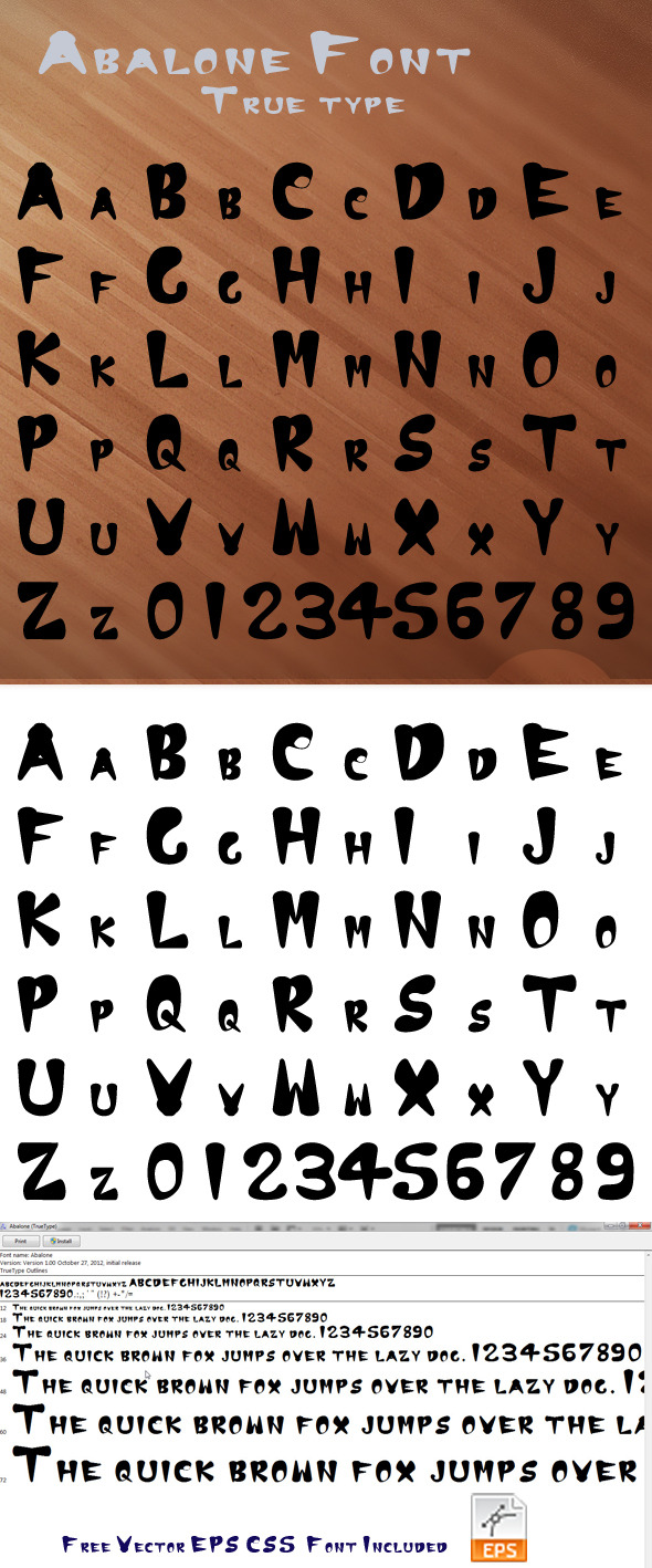 Abalone True Type Font - Graffiti Fonts